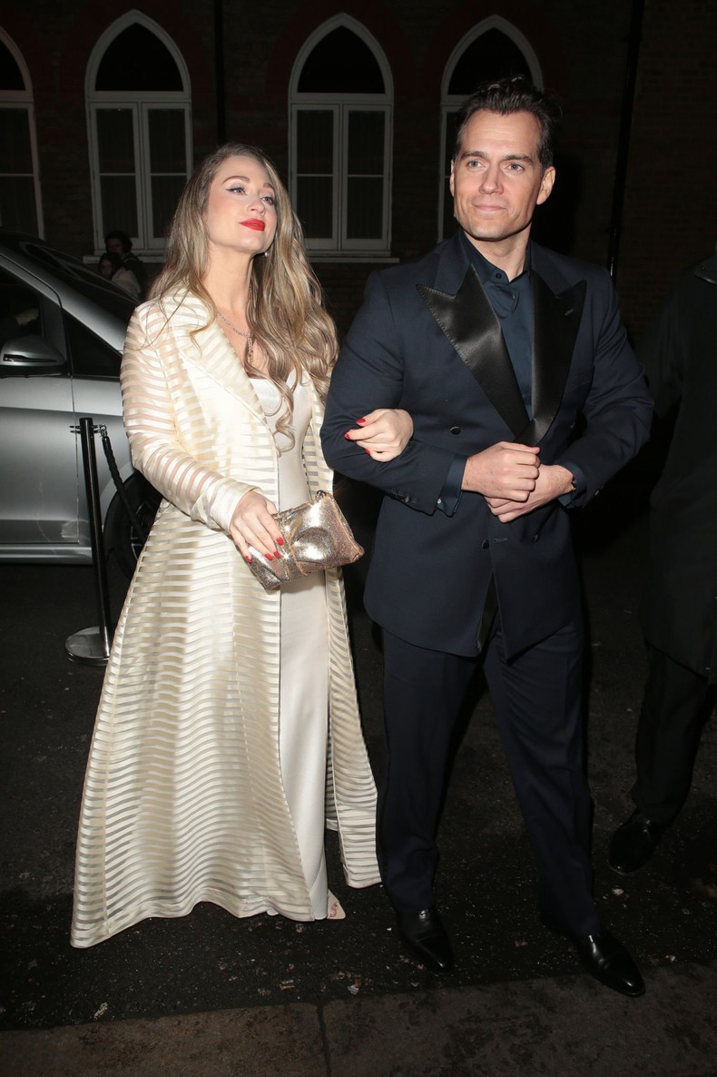 Natalie Viscuso and Henry Cavill are seen attending the after party for the UK film premiere of Argylle at Louie on January 24, 2024 in London, England. (Photo by Ricky Vigil M / Justin E Palmer/GC Images)