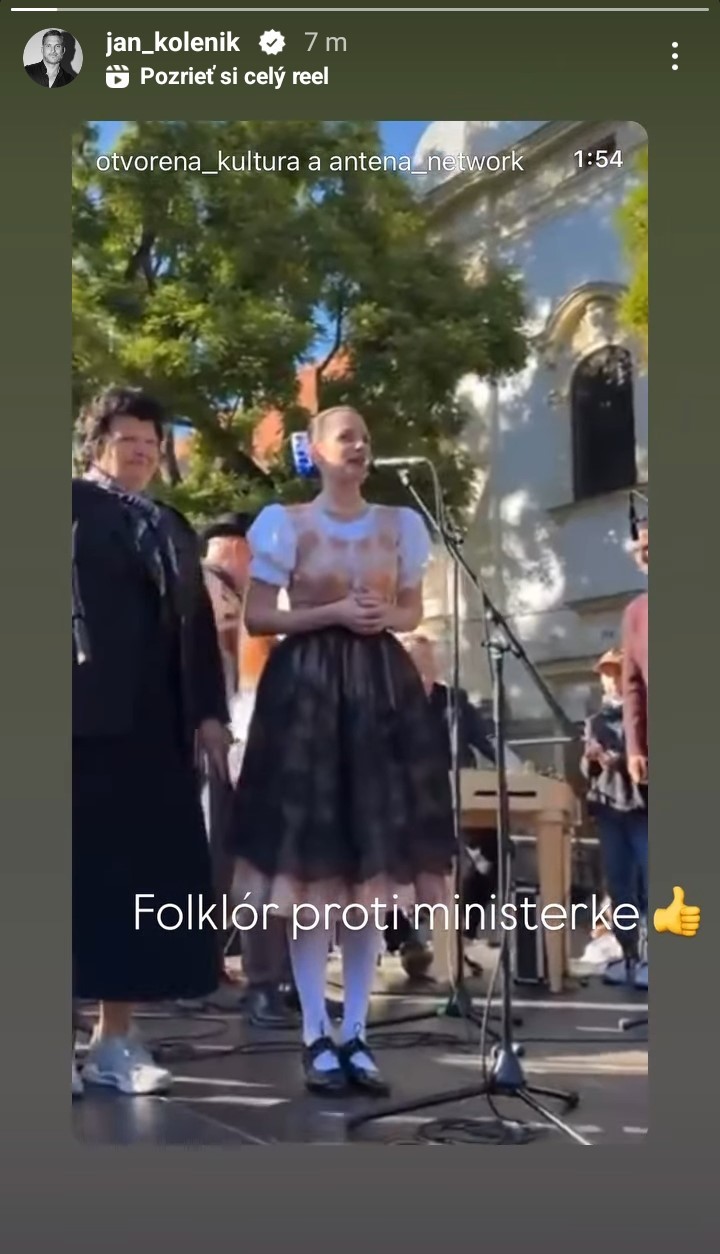 Ján Koleník reaguje na protest občianskej iniciatívy Otvorená Kultúra! proti ministerke kultúry Martine Šimkovičovej.