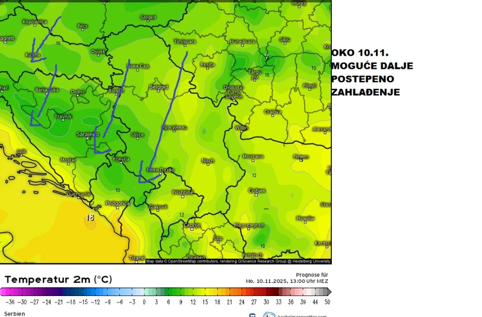 Oko 10 novembra nova tura zahlađenja