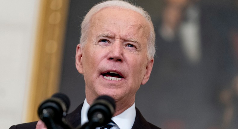 President Joe Biden speaks in the State Dining Room at the White House, Thursday, Sept. 9, 2021, in Washington. Biden is announcing sweeping new federal vaccine requirements affecting as many as 100 million Americans in an all-out effort to increase COVID-19 vaccinations and curb the surging delta variant.
