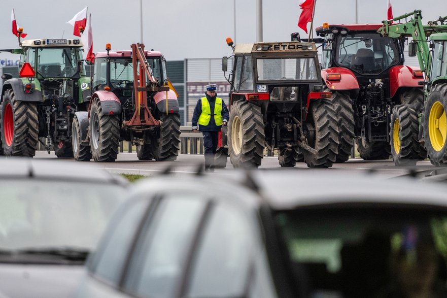 Blokada trasy S17 pod Świdnikiem 22 marca 2024 r.