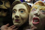 Masks of Hillary Clinton and Donald Trump on sale in Mexico