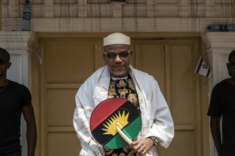 Nnamdi Kanu has been on the run since 2017 and was re-arrested in 2021 (Punch)