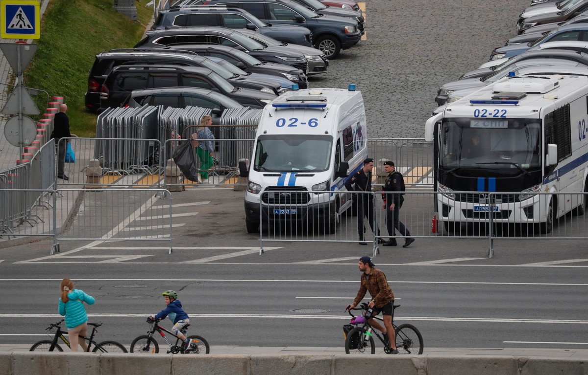 Służby antyterrorystyczne w Moskwie niedaleko Kremla