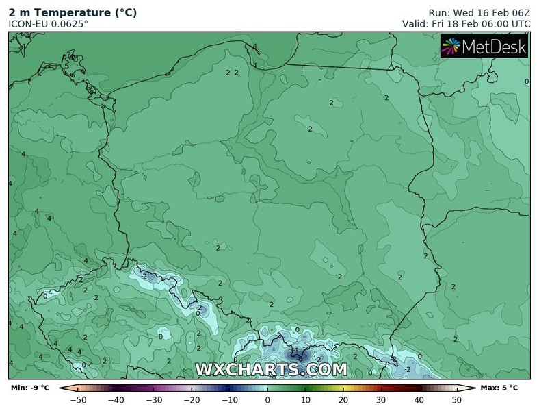 Temperatura w większości kraju pozostanie dodatnia