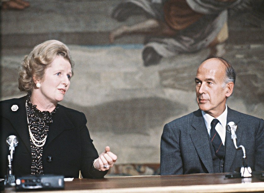 FILE PHOTO: Diana Princess of Wales and former French President Giscard d'Estaing during theatre eve