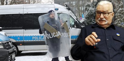 Apel Wałęsy do mundurowych. Chodzi o protest PiS. Oberwało się też Dudzie