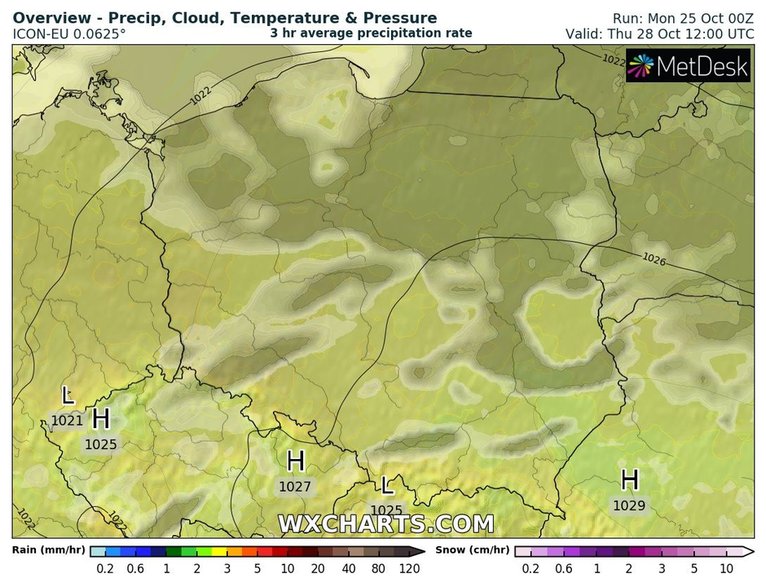 Deszczu będzie niewiele, ale lokalnie utworzą się mgły i niskie chmury