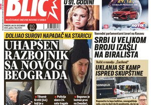 Blic naslovna strana za 28.12.