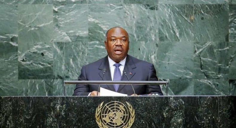 Gabon's President Ali Bongo Ondimba addresses attendees during the 70th session of the United Nations General Assembly at the U.N. headquarters in New York, September 28, 2015. 