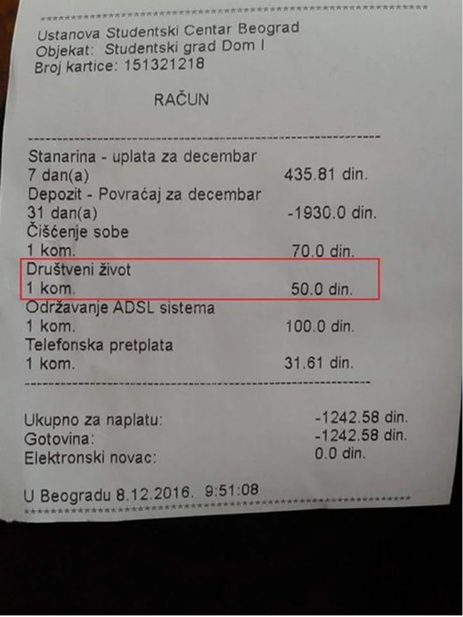 Društveni život 50 dinara