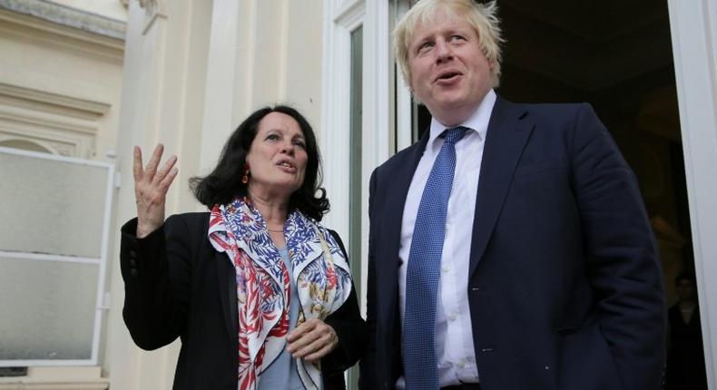 British Foreign Secretary Boris Johnson (R) talks with French Ambassador to Britain, Sylvie Bermann as he attends a reception at the French Ambassador's residence in west London on July 14, 2016