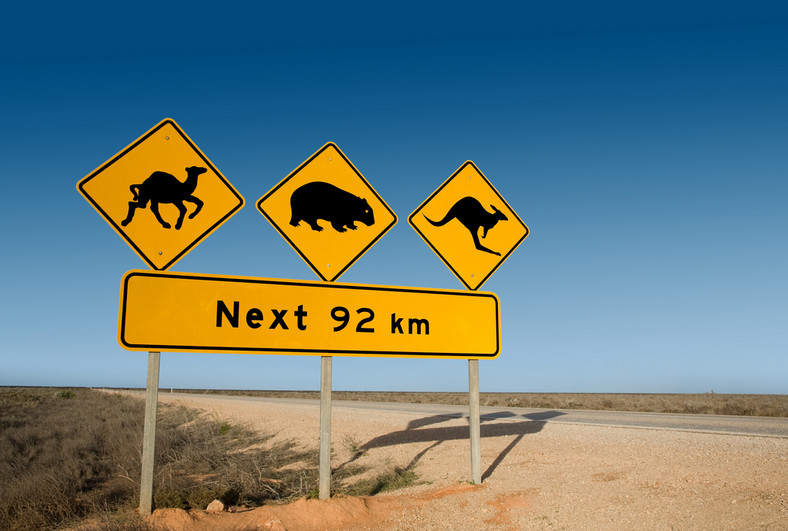 znak drogowy w Australii fot. twobluedogs