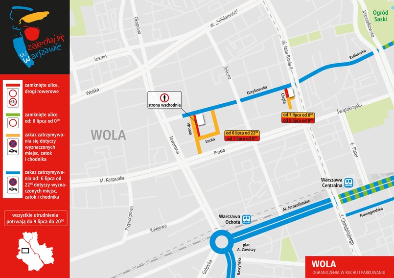 Plan ograniczeń w czasie szczytu NATO - Warszawa Wola