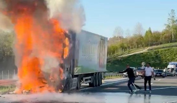 Auto-put Miloš Veliki, požar