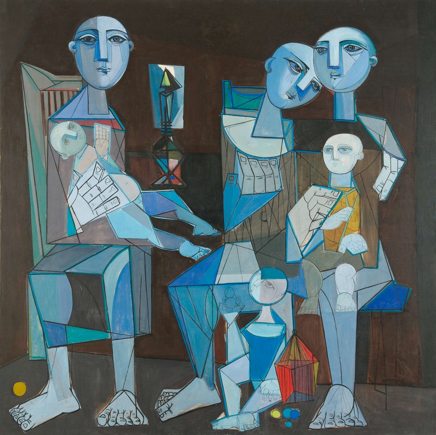 Lazar Vozarevic Porodica 1956 ulje na platnu 170 x 170 cm