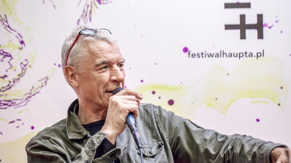 Pisarz Andrzej Stasiuk na Festiwalu im. Zygmunta Haupta