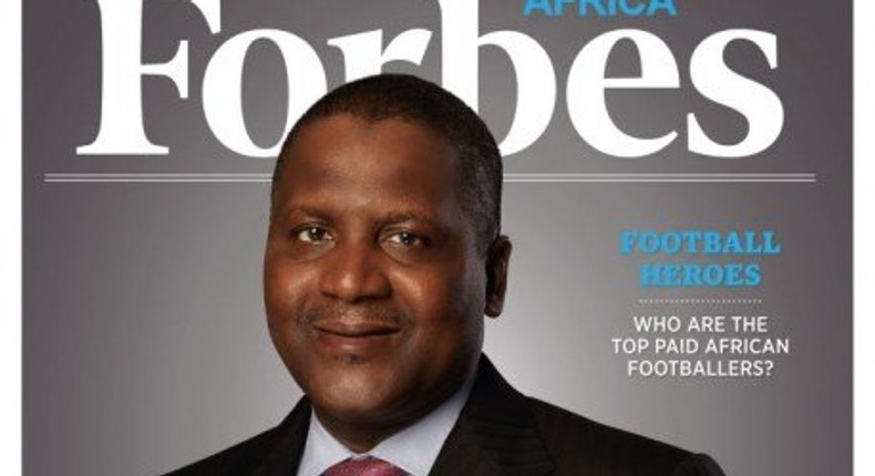 Aliko Dangote on the cover of Forbes Africa