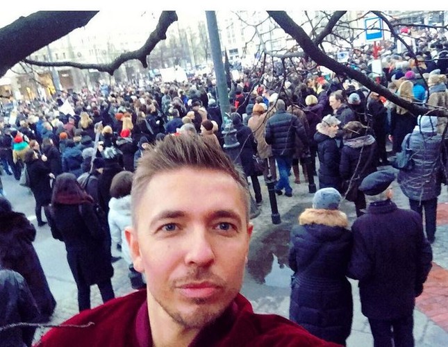 Łukasz Jemioł na Strajku Kobiet