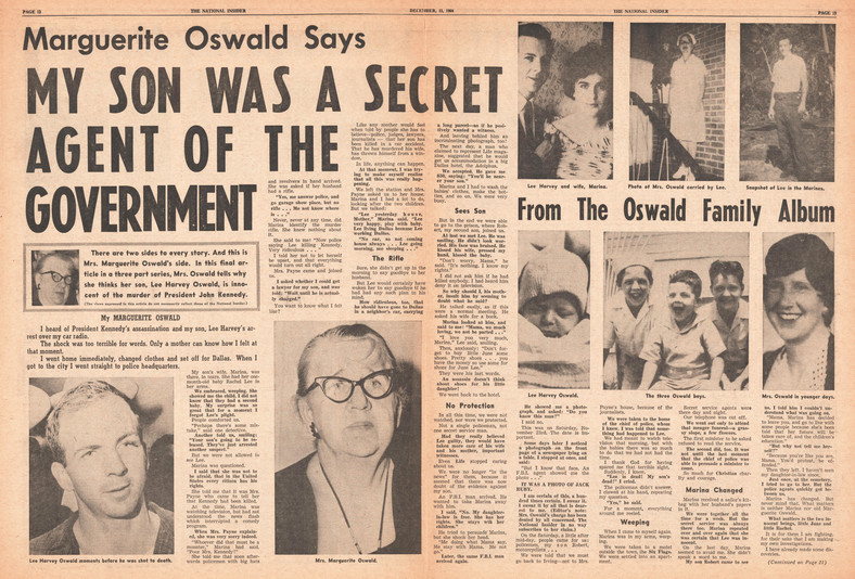 "Mój syn był tajnym agentem, pracującym dla rządu" - mówiła Marguerite Oswald w "Daily News"