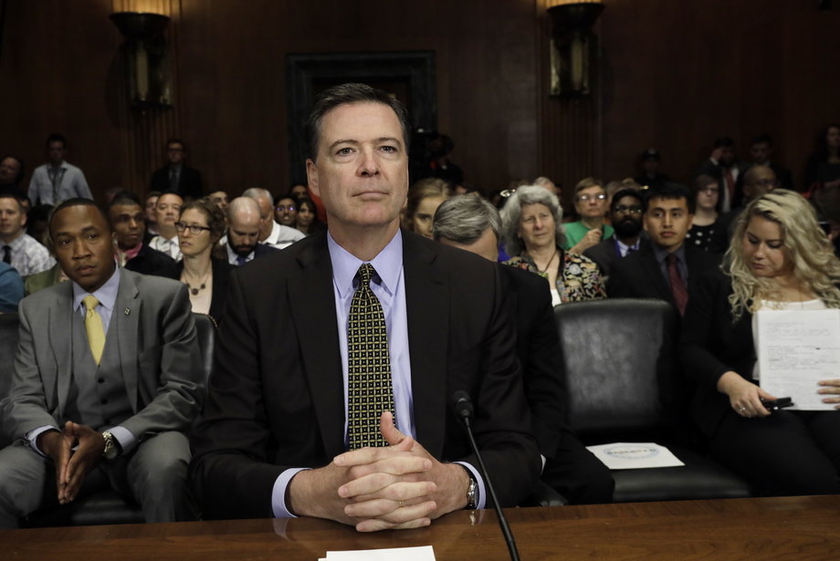 FBI Director James Comey testifies before a Senate Judiciary Committee hearing on May 3.