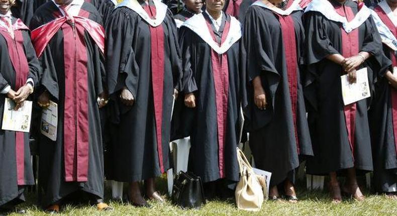 Past graduation at a university in Kenya (Twitter)