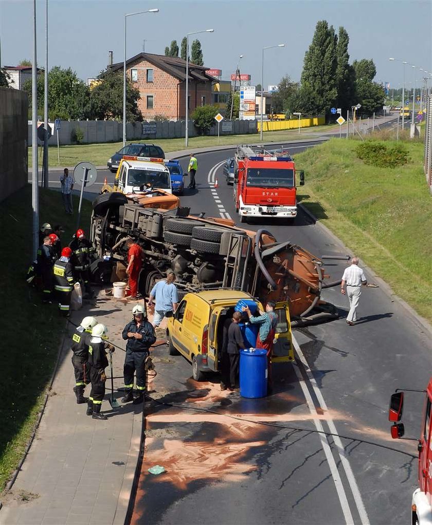 Staranował beczkowóz