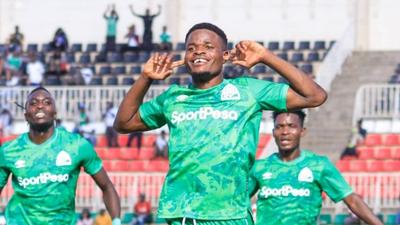 Benson Omala celebrating a goal during a past KPL game (Image: Gor Mahia)