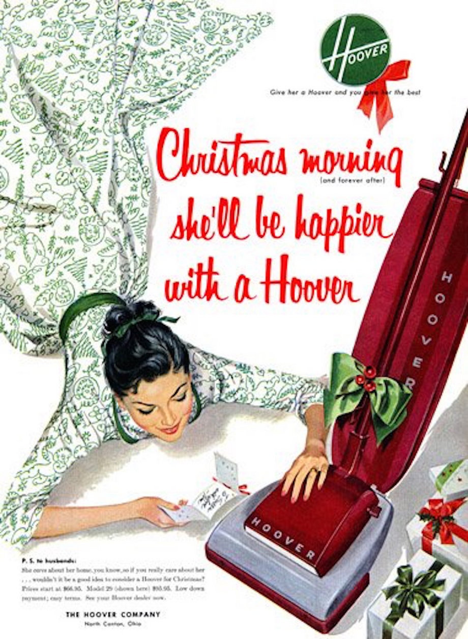 Hoover suggested its cleaning devices were the ideal gift for women in the 1960s.