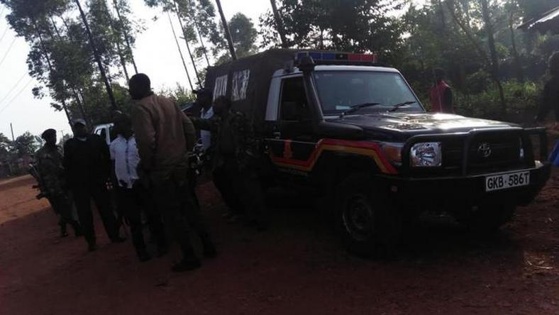 File image of police at a crime scene. Police in Kakamega have dismantled a human trafficking syndicate and rescued 38 women destined for Middle East