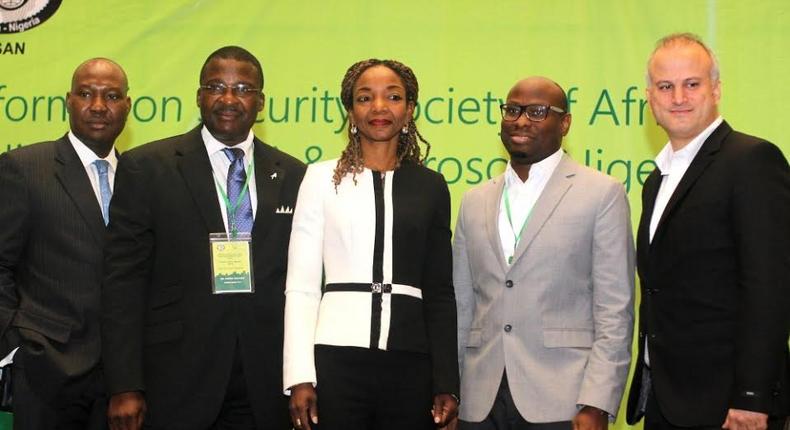 ​​L-R: Deputy Director, Banking and Payments System Department, Central Bank of Nigeria, Musa Jimoh; President of Information Security Society of African Nigeria, Dr. David Isiavwe; CEO, Digital Jewels, Adedoyin Odunfa; Director, Enterprise Partner Group, Microsoft Nigeria, Wale Olokodana and Cybersecurity Architect, Microsoft Middle East and Africa, Erdal Ozkaya during Microsoft Cybersecurity Summit 2016 held at the Eko Hotel, Victoria Island, Lagos​ recently​​.