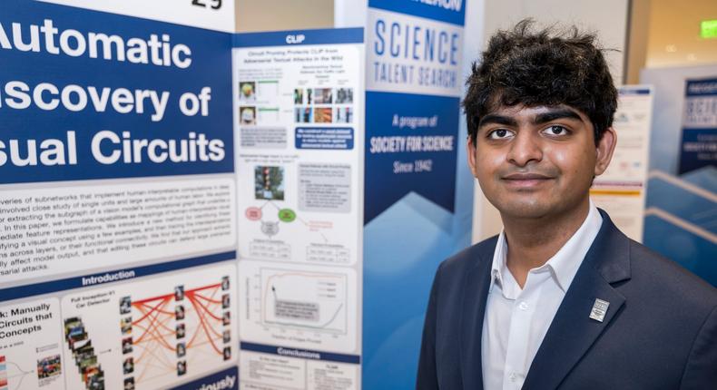 Achyuta Rajaram took first prize at the Regeneron Science Talent Search for his project on computer vision models.Chris Ayers/Society for Science