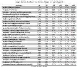 Oto fundusze, które w lutym dały zarobić najwięcej