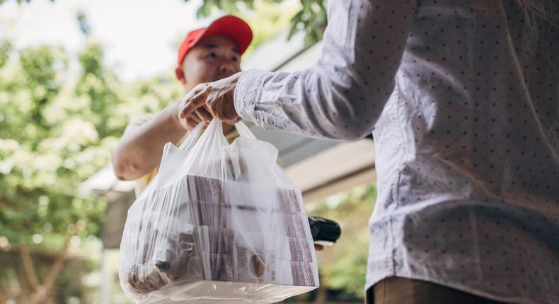 man delivering takeout