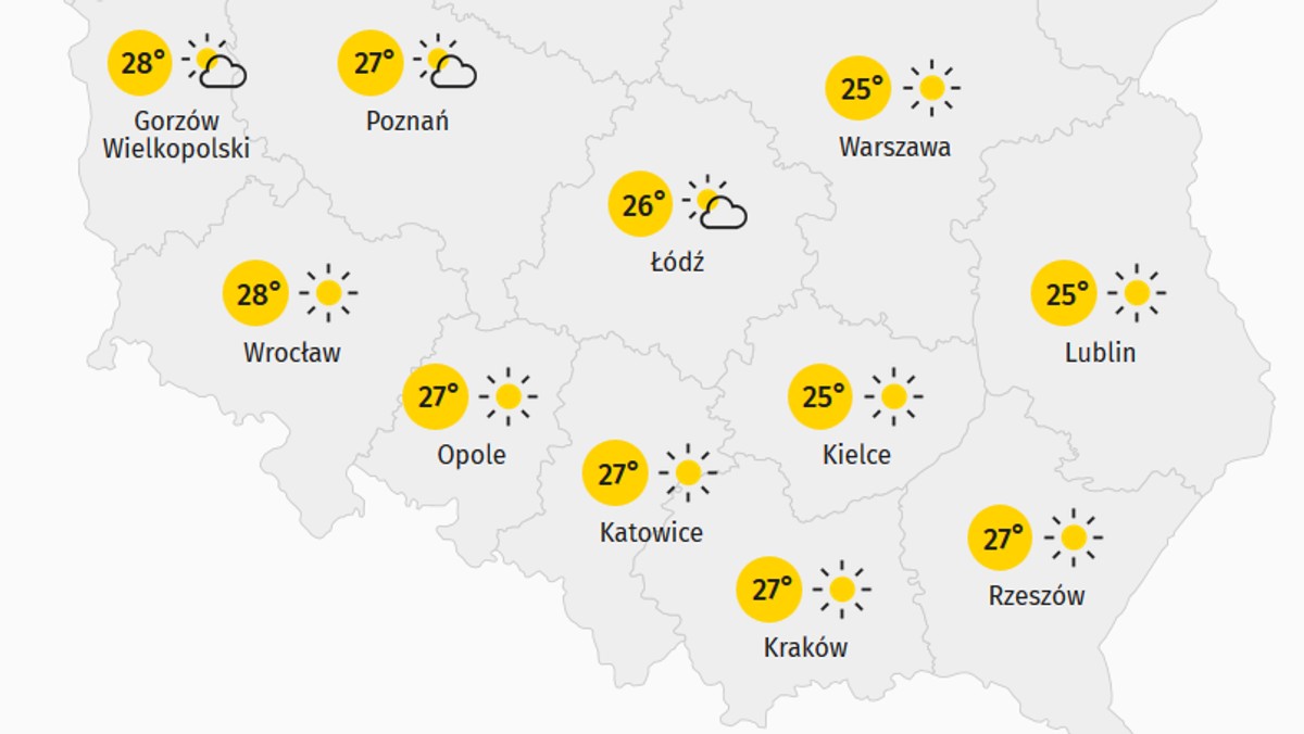 Pogoda w mieście Kraków na dziś. Temperatura wyniesie 26.8 stopni Celcjusza, a jej odczuwalna wartość to 28.6 ℃. Zachmurzenie w dniu dzisiejszym wyniesie: 0.14%. Wiatr zawieje z prędkością 2.4 m/s. Aura pogodowa jest jednak często nie do przewidzenia, dlatego trzeba liczyć się z tym, że pogoda w mieście Kraków czymś nas zaskoczy.