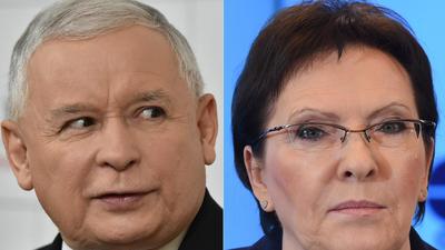 Jarosław Kaczyński i Ewa Kopacz