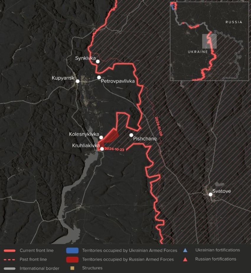 Rusija Ukrajina, mapa Kupjansk