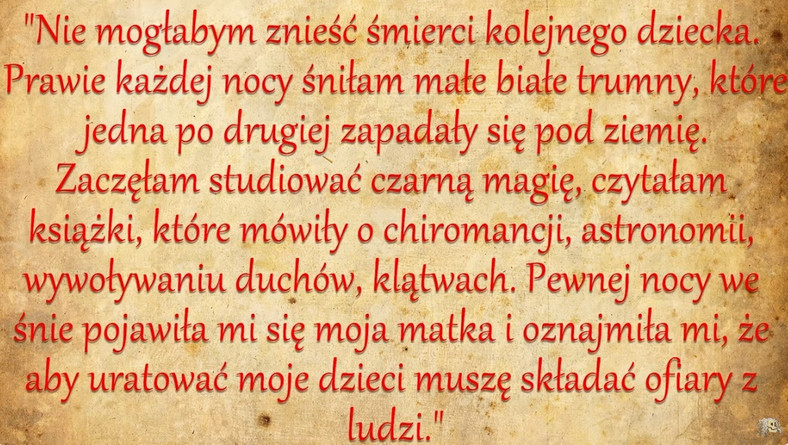 Fragment autobiografii Leonardy Cianciulli / screen z: youtube.com/@StraszneHistorienafaktach