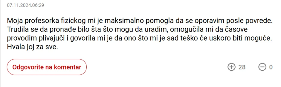 Komentar na "Blicovom" sajtu
