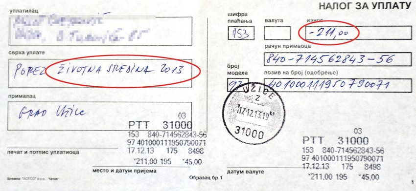 Od ekološke takse vlast inkasira 19,5 miliona dinara