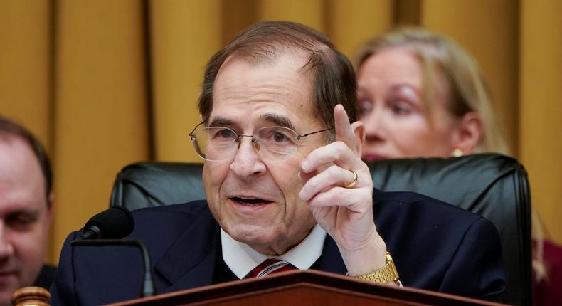 FILE PHOTO - Chairman of the House Judiciary Committee Jerrold Nadler (D-NY) speaks during a mark up hearing on Capitol Hill in Washington, U.S., March 26, 2019.      REUTERS/Joshua Roberts