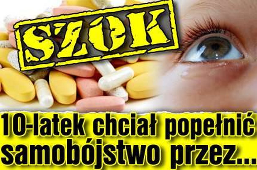 Szok! 10-latek chciał popełnić samobójstwo przez...