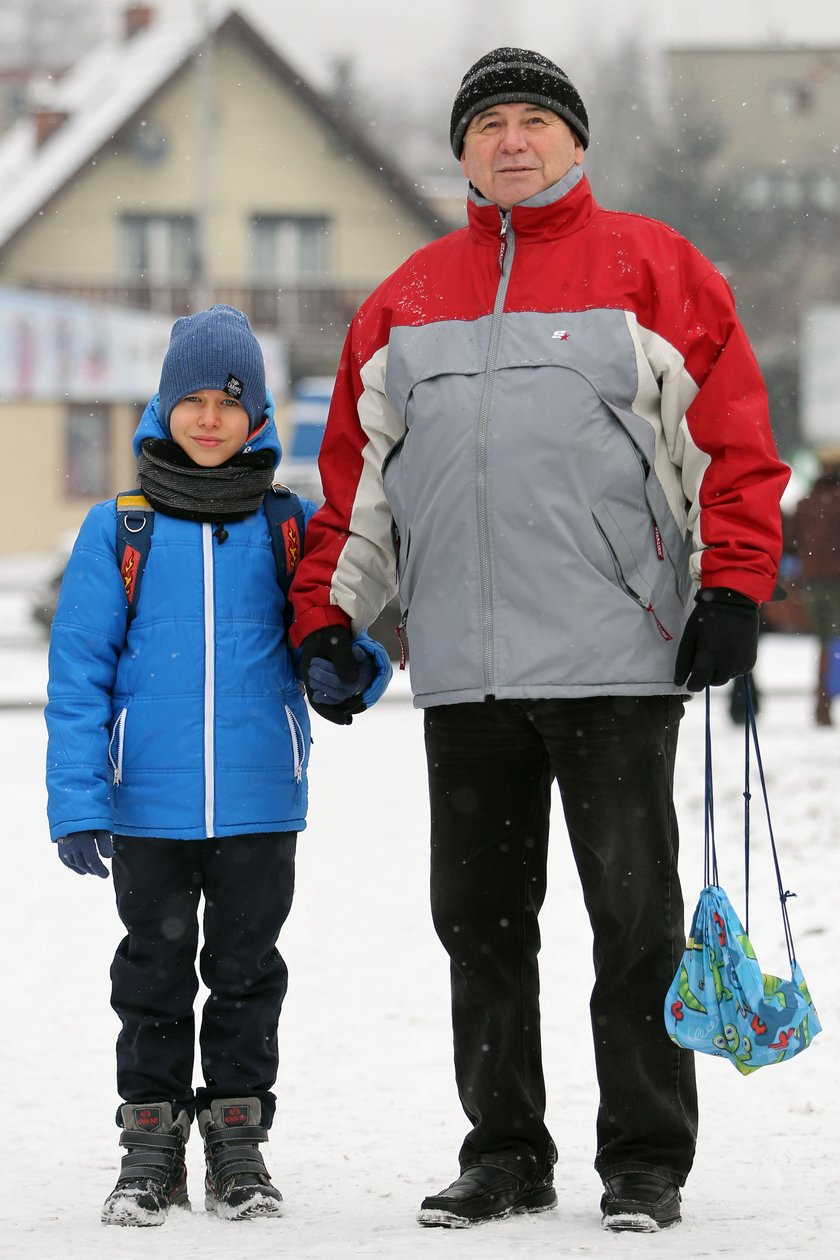 Zdzisław Zamorski (63 l.) z wnukiem Danielem (9 l.) z Sosnowca