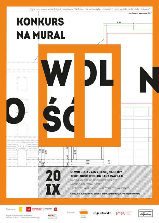 Plakat zapowiadający konkurs na projekt muralu