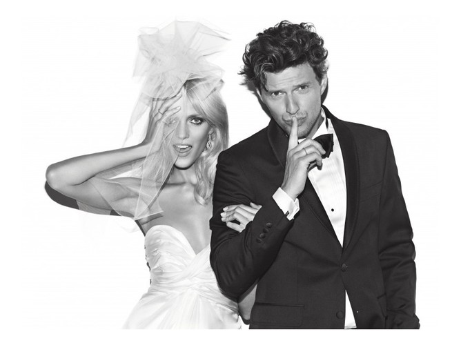 Anja Rubik i Sasha Knezevic w sesji reklamowej do katalogu obrączek Apart