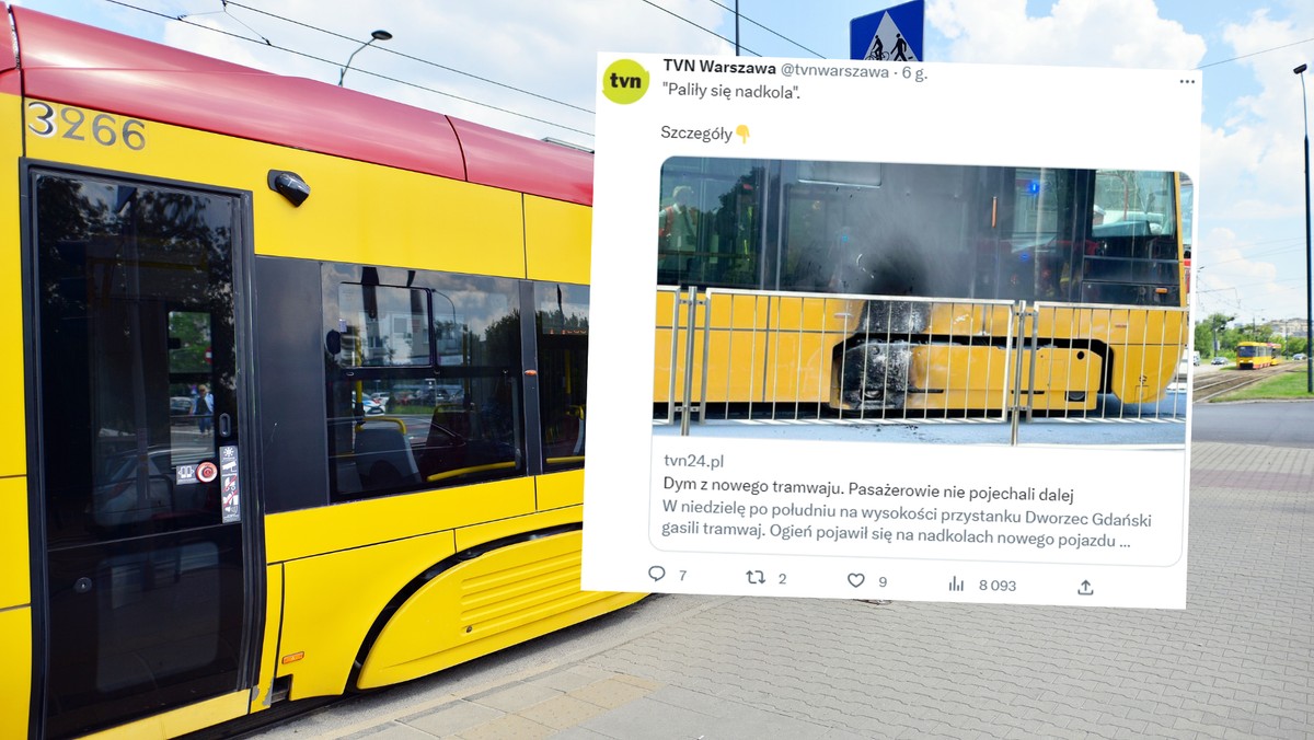 W Warszawie zapalił się nowy tramwaj. "Wyglądało to groźnie"