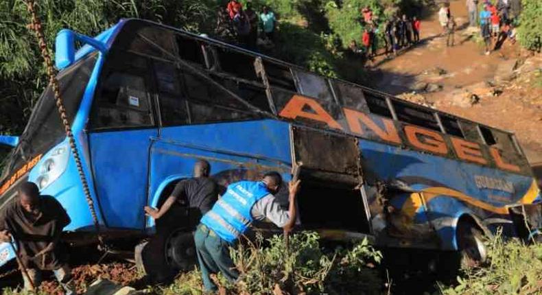 Guardian Angel bus ferrying passengers plunges into a river