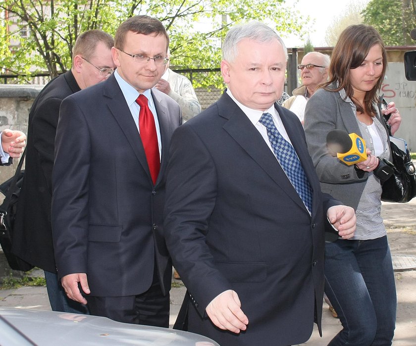 Mateusz Morawiecki i Jaroslaw Kaczynski na konwencji PiS w Lodzi