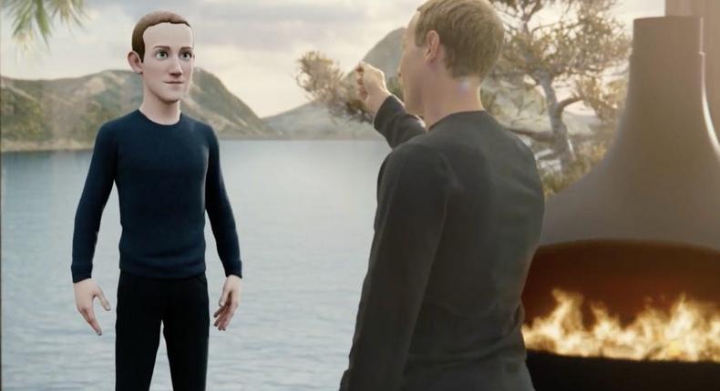 Mark Zuckerberg showing his 'metaverse' avatar during Connect 2021
