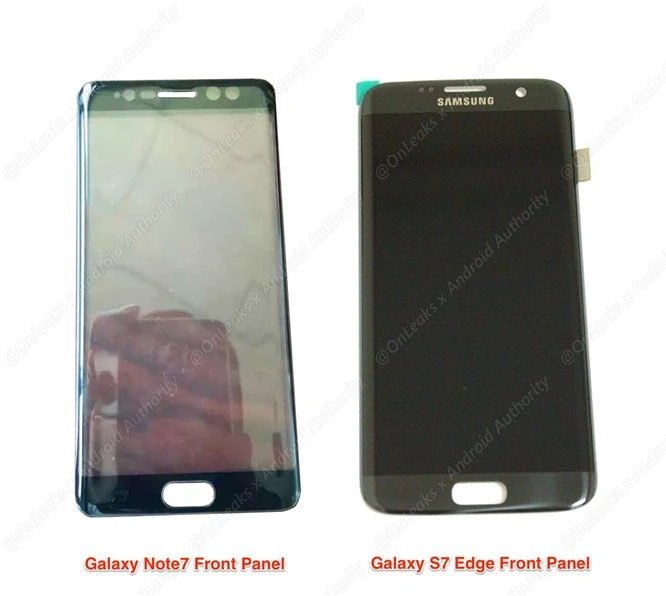 Samsung Galaxy Note 7 - przedni panel (po lewej)